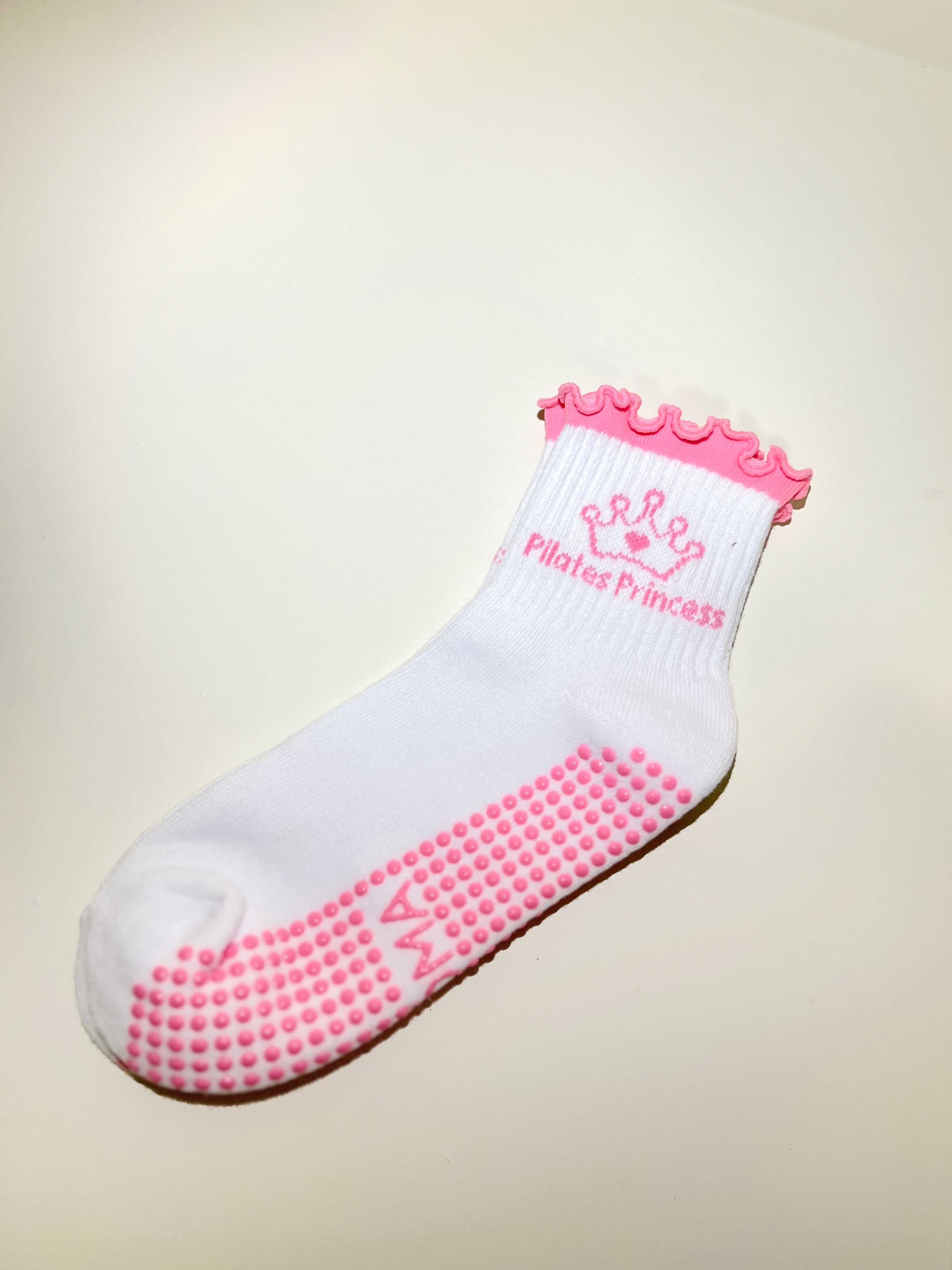 "Pilates Princess" Ruffled Ankle Grip Socks